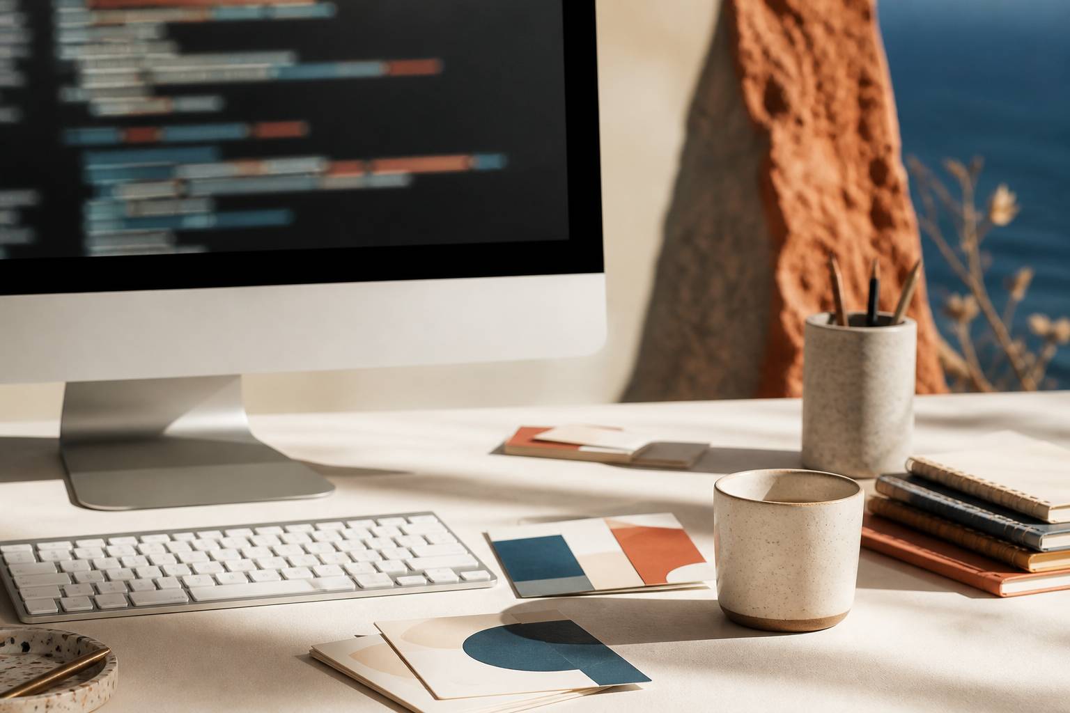 Écran de code flou avec cartes de validation génériques