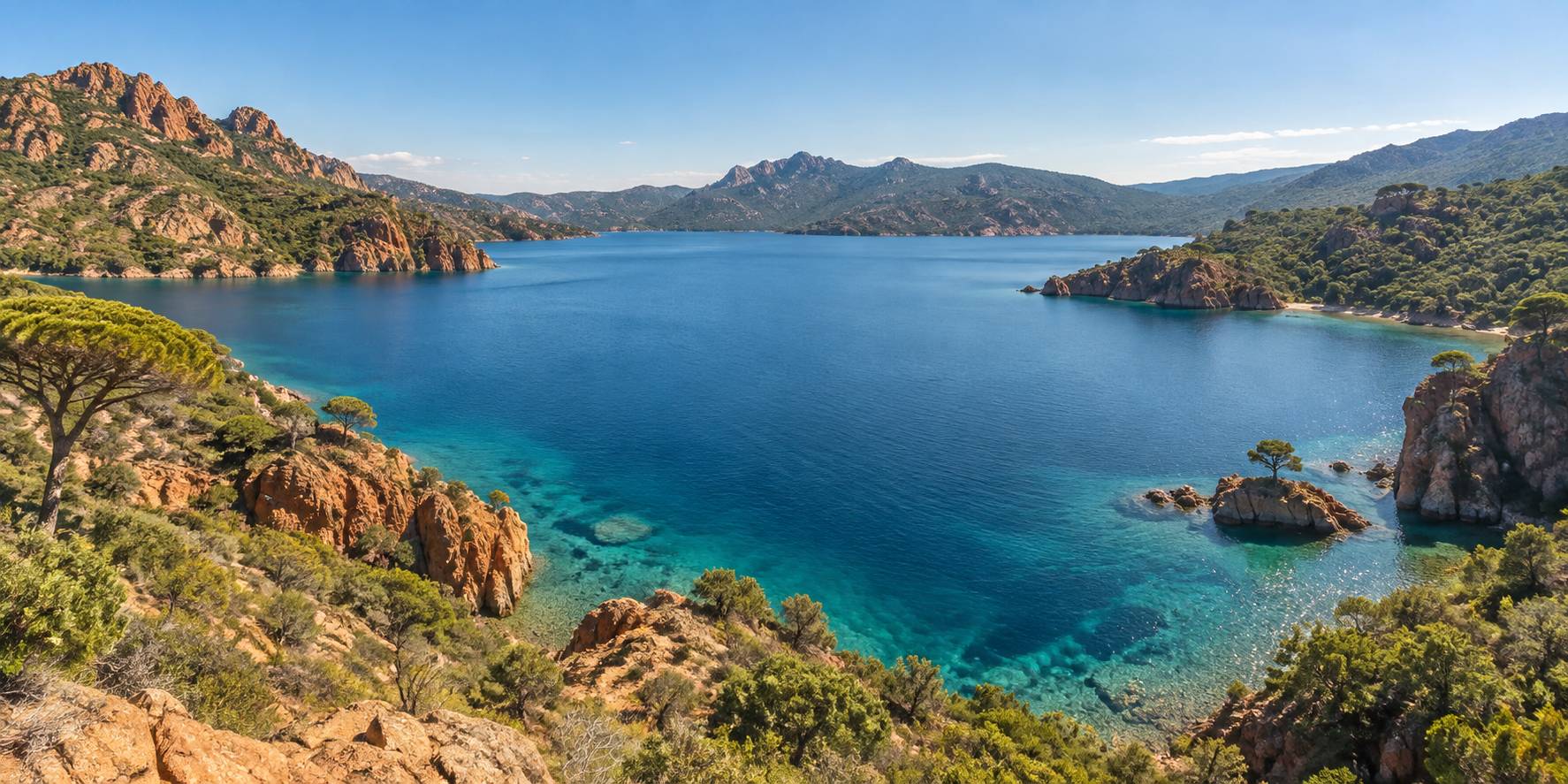 Illustration éditoriale du sujet : À la découverte du lac de Saint-Cassien : un joyau naturel entre baignade et nature sauvage