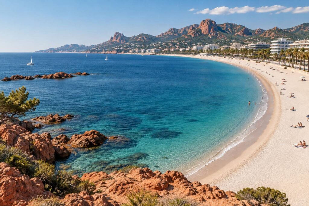 Illustration éditoriale du sujet : Découverte et charme de la plage du Veillat