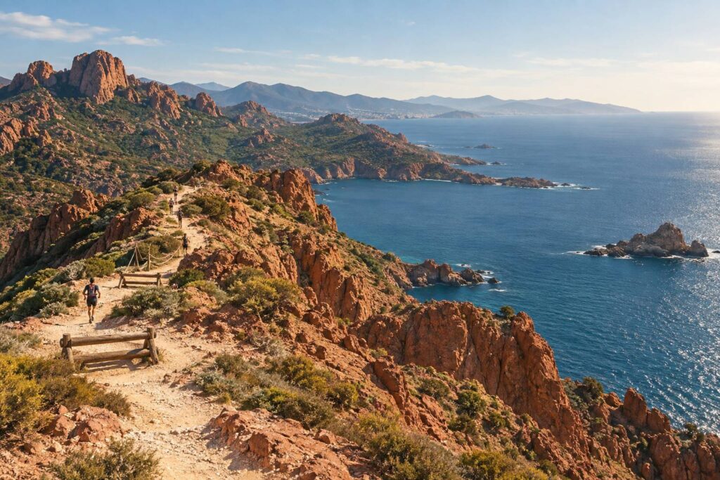Illustration éditoriale du sujet : La Spartan Race fait son grand retour en 2024 sur la splendide Estérel Côte d’Azur !
