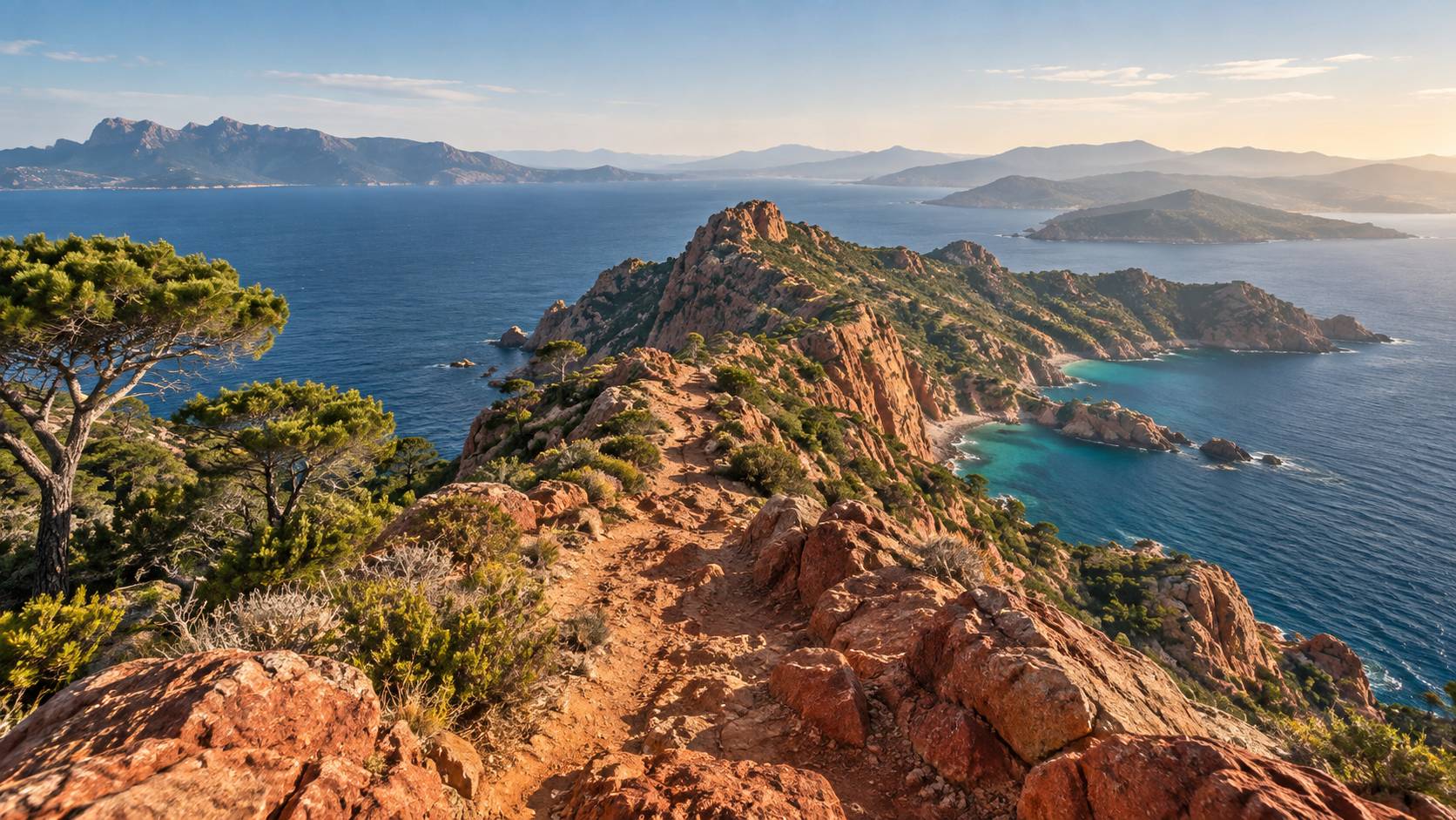 Illustration éditoriale du sujet : Randonnée au Cap Roux : Découvrez la boucle incontournable de la côte