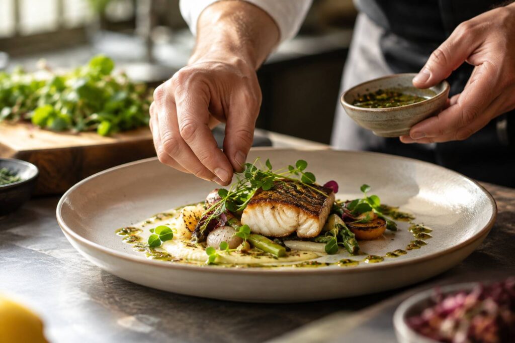 Illustration de détail sur le sujet : Découvrez l’Art Culinaire Authentique au Restaurant Les Mûriers